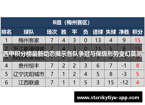 西甲积分榜最新动态揭示各队争冠与保级形势变幻莫测